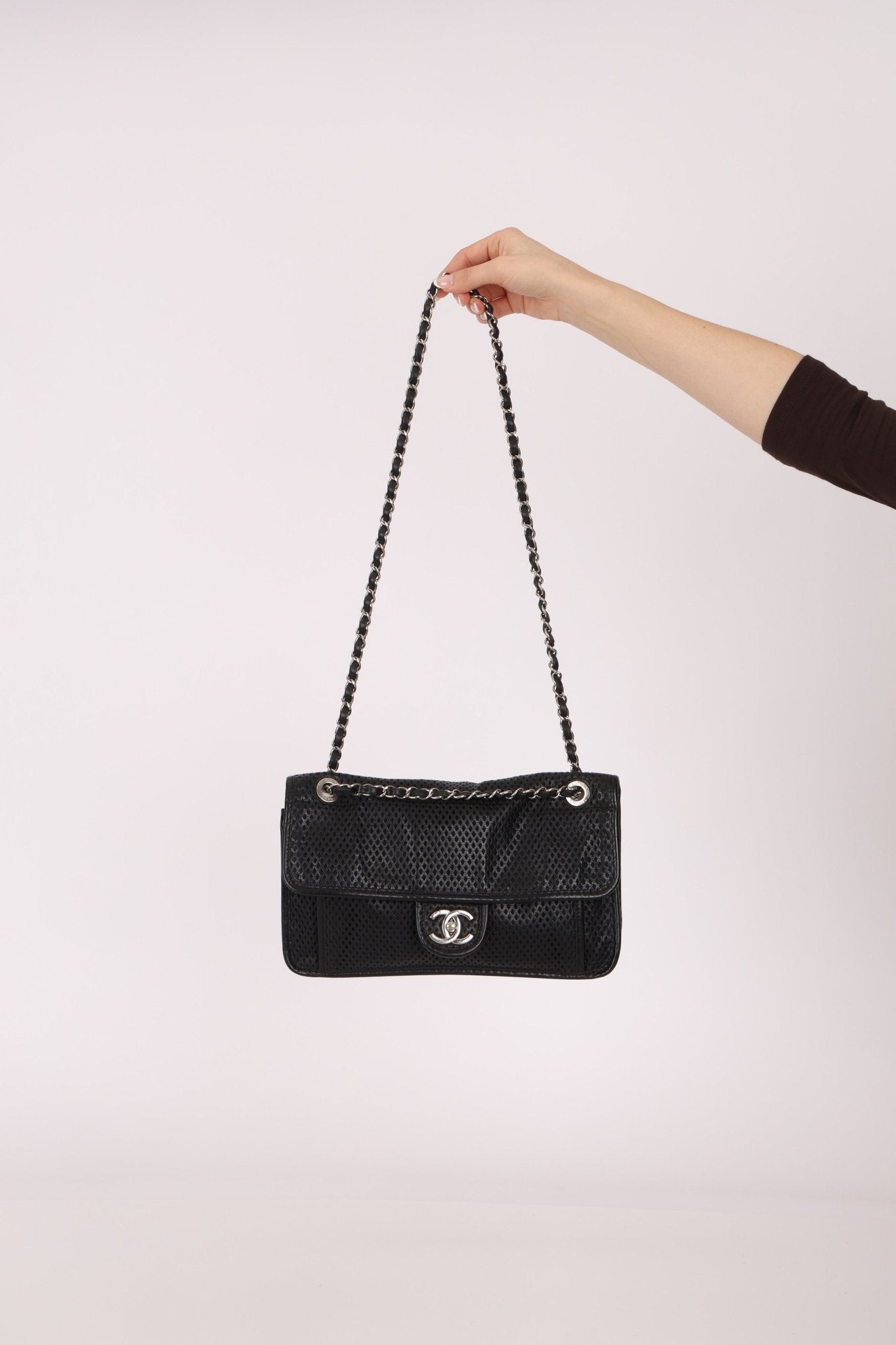 Chanel 2014 Lambskin Perforated Up In The Air Flap Bag - FashioNica