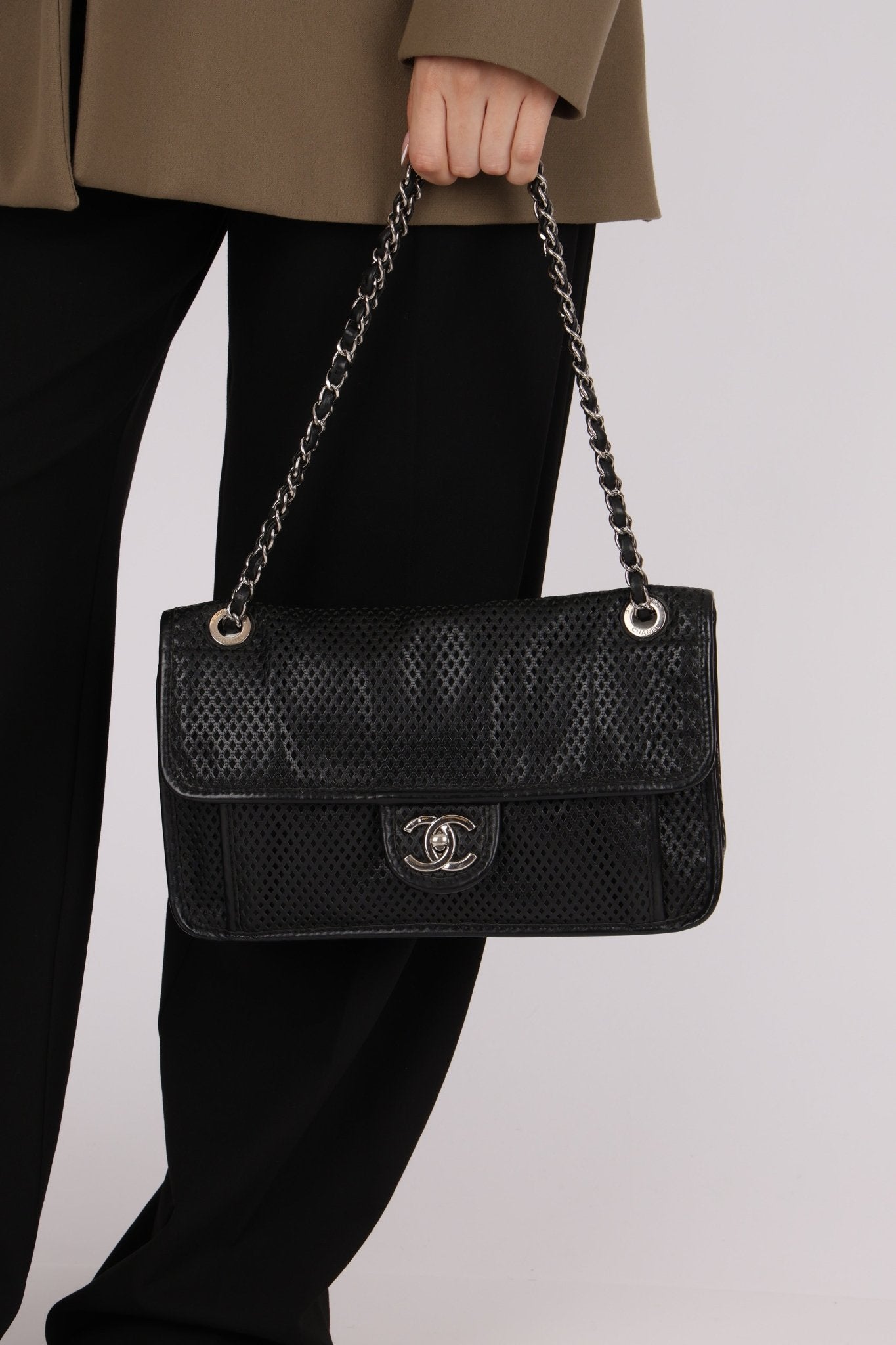 Chanel 2014 Lambskin Perforated Up In The Air Flap Bag - FashioNica