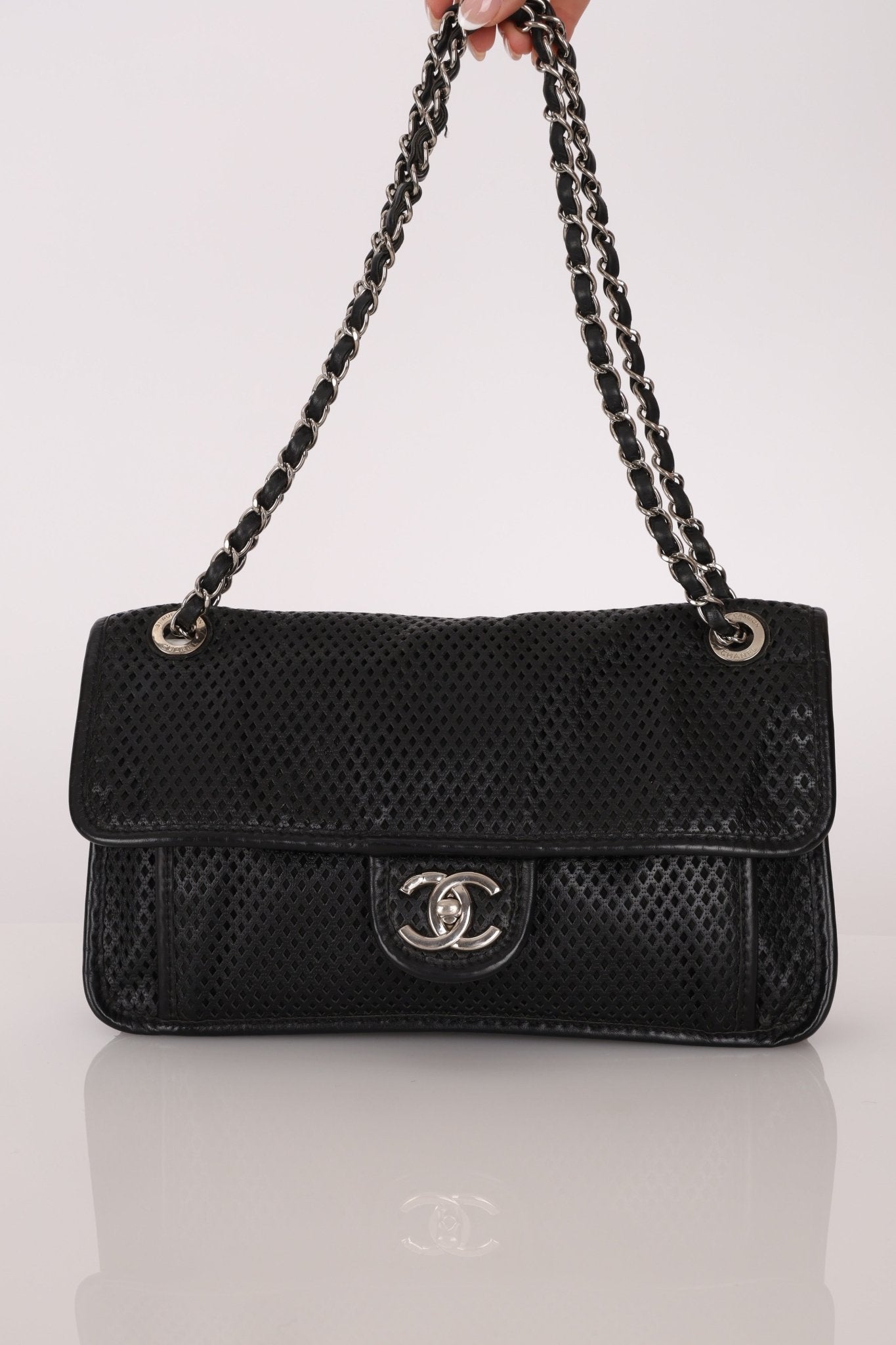 Chanel 2014 Lambskin Perforated Up In The Air Flap Bag - FashioNica