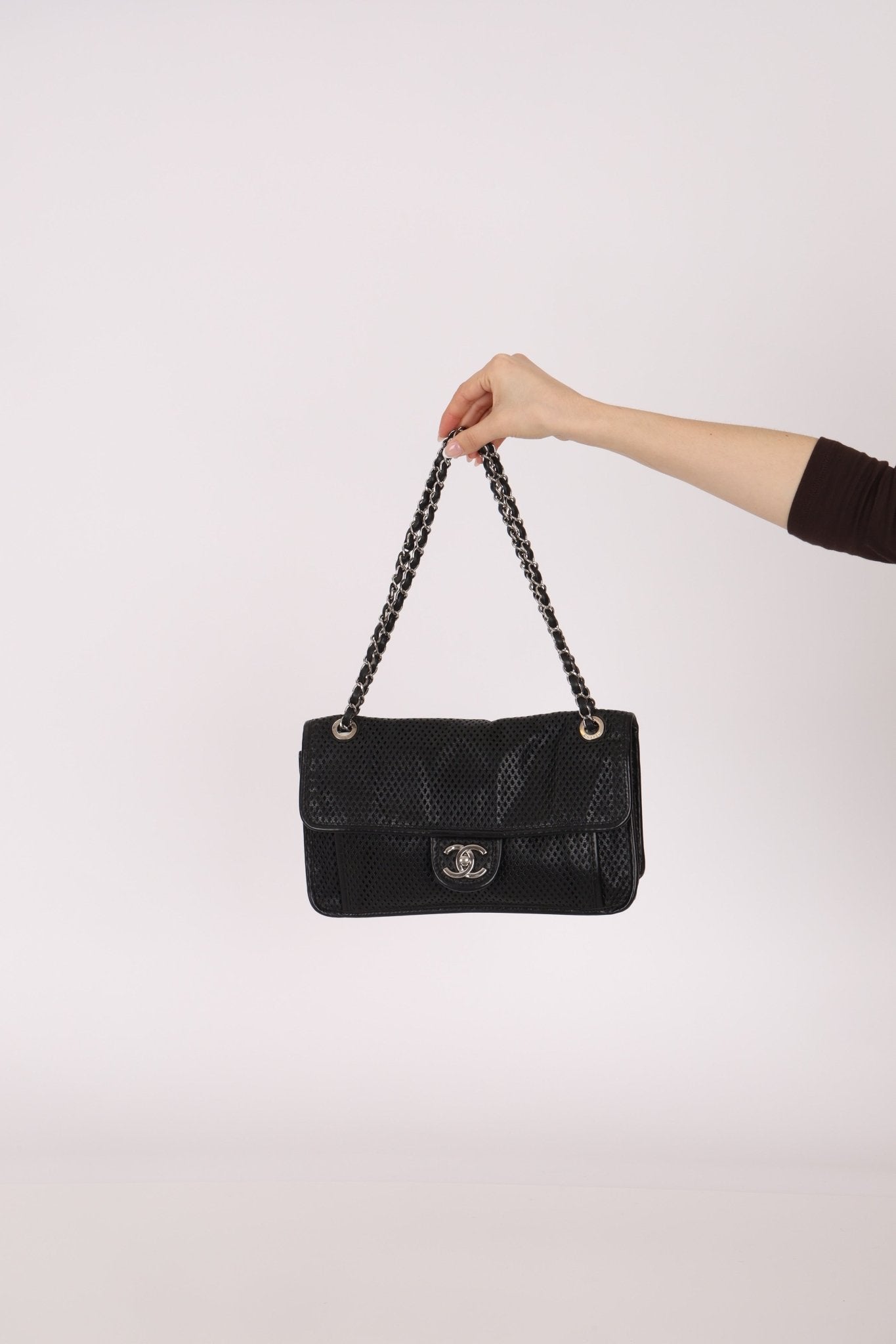 Chanel 2014 Lambskin Perforated Up In The Air Flap Bag - FashioNica
