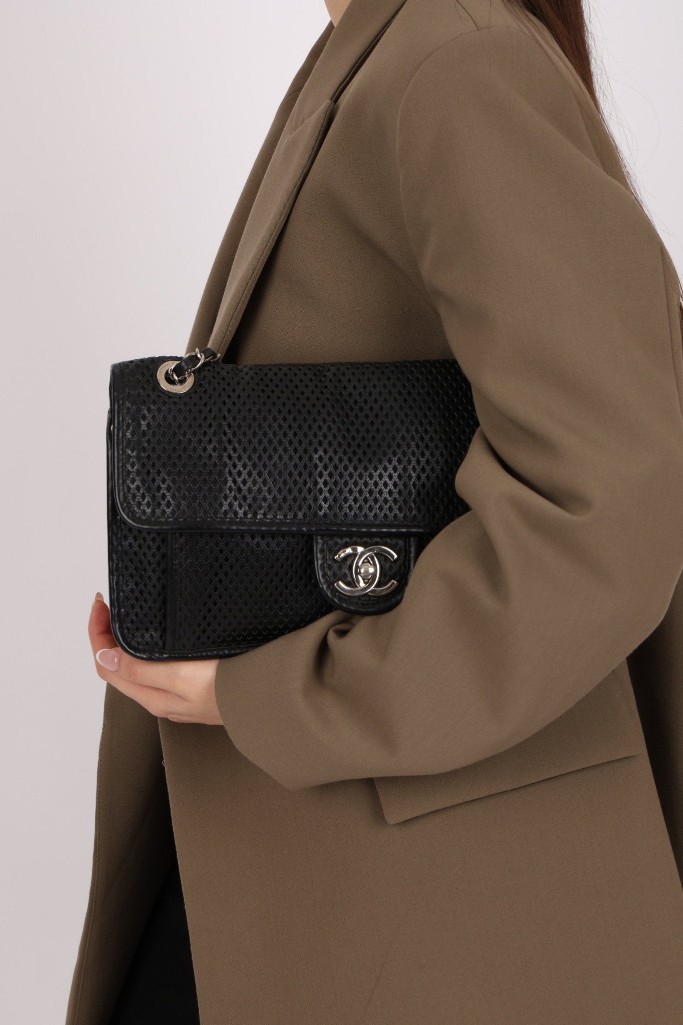 Chanel 2014 Lambskin Perforated Up In The Air Flap Bag - FashioNica