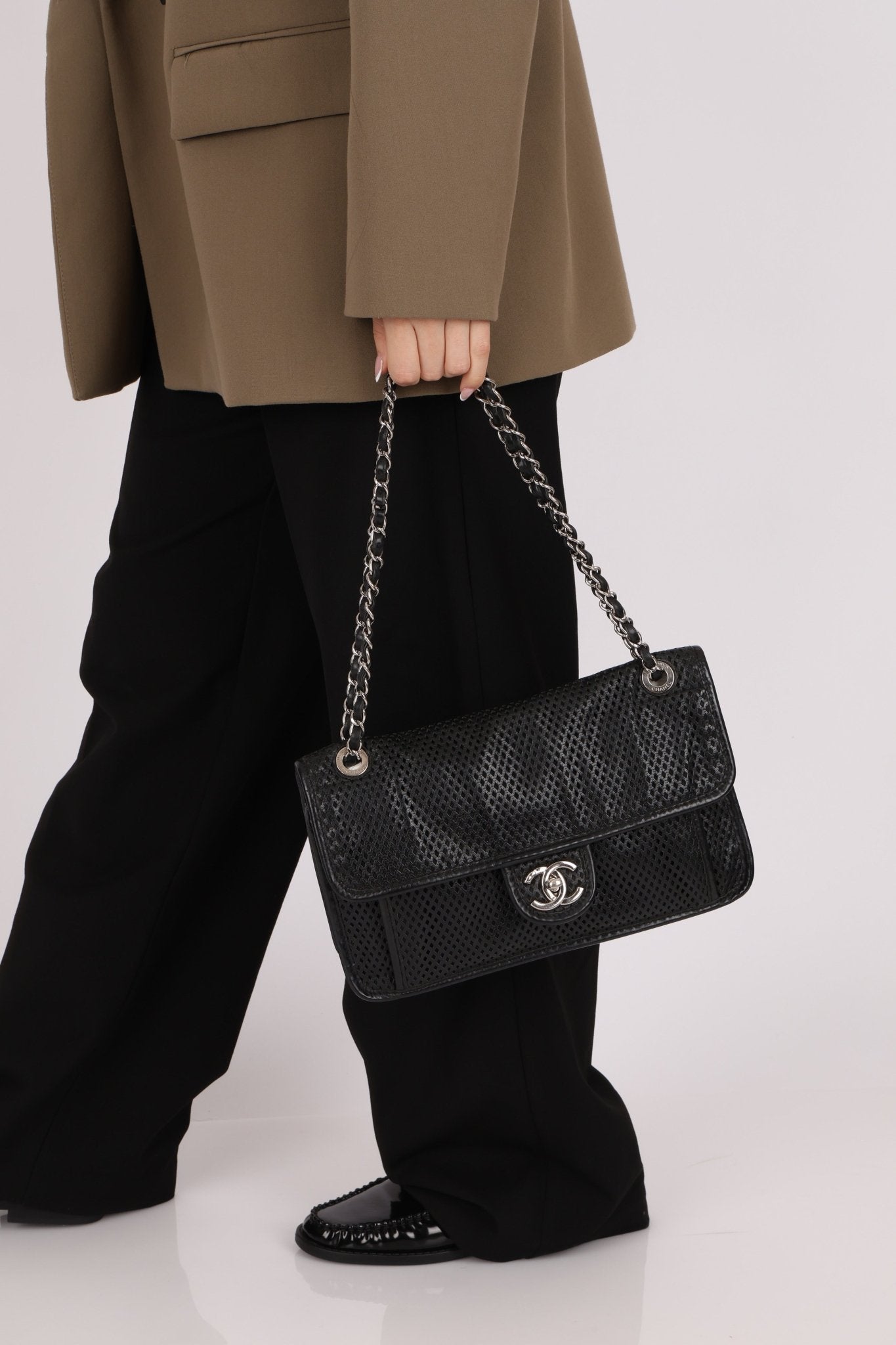 Chanel 2014 Lambskin Perforated Up In The Air Flap Bag - FashioNica