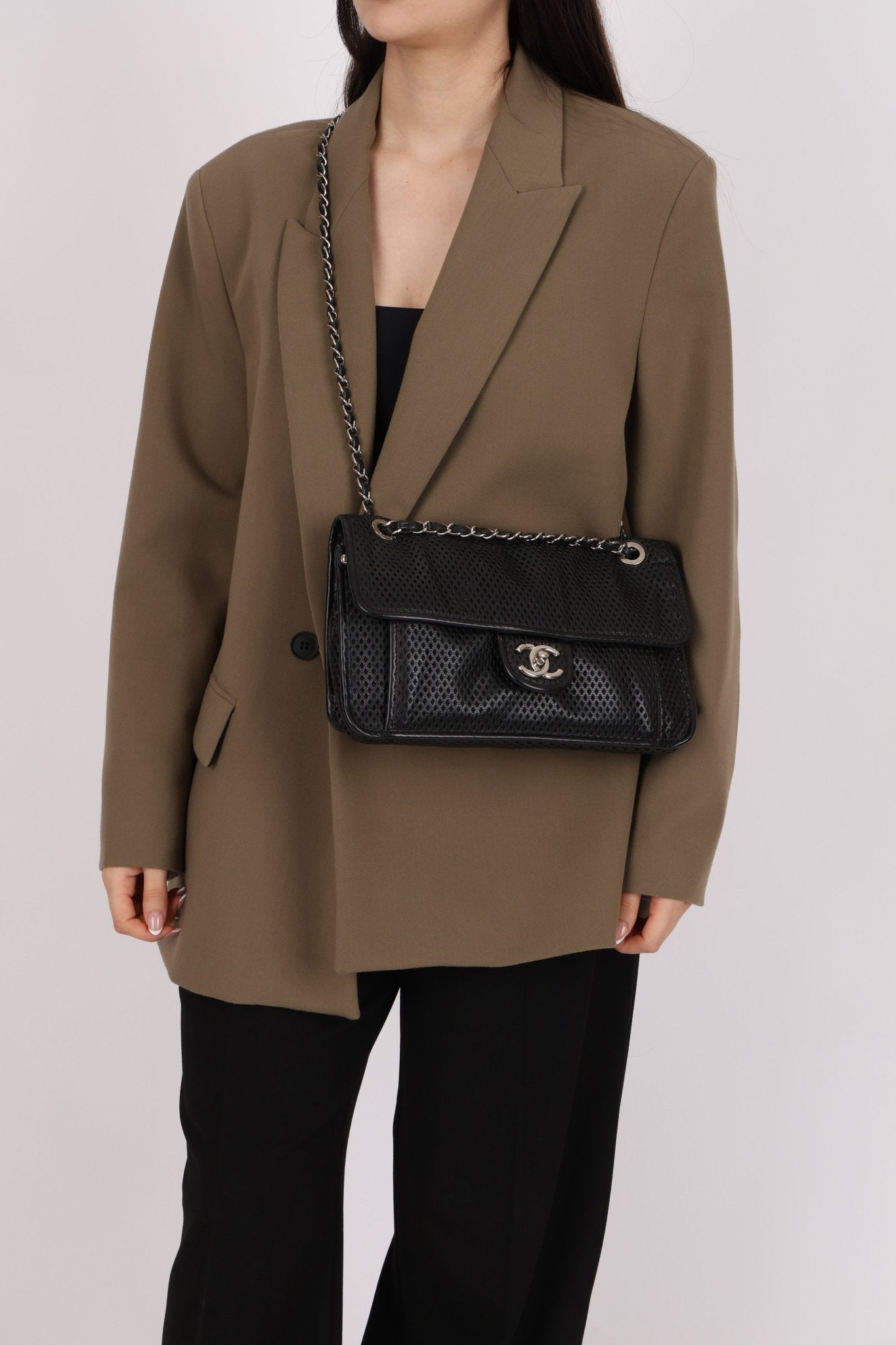 Chanel 2014 Lambskin Perforated Up In The Air Flap Bag - FashioNica