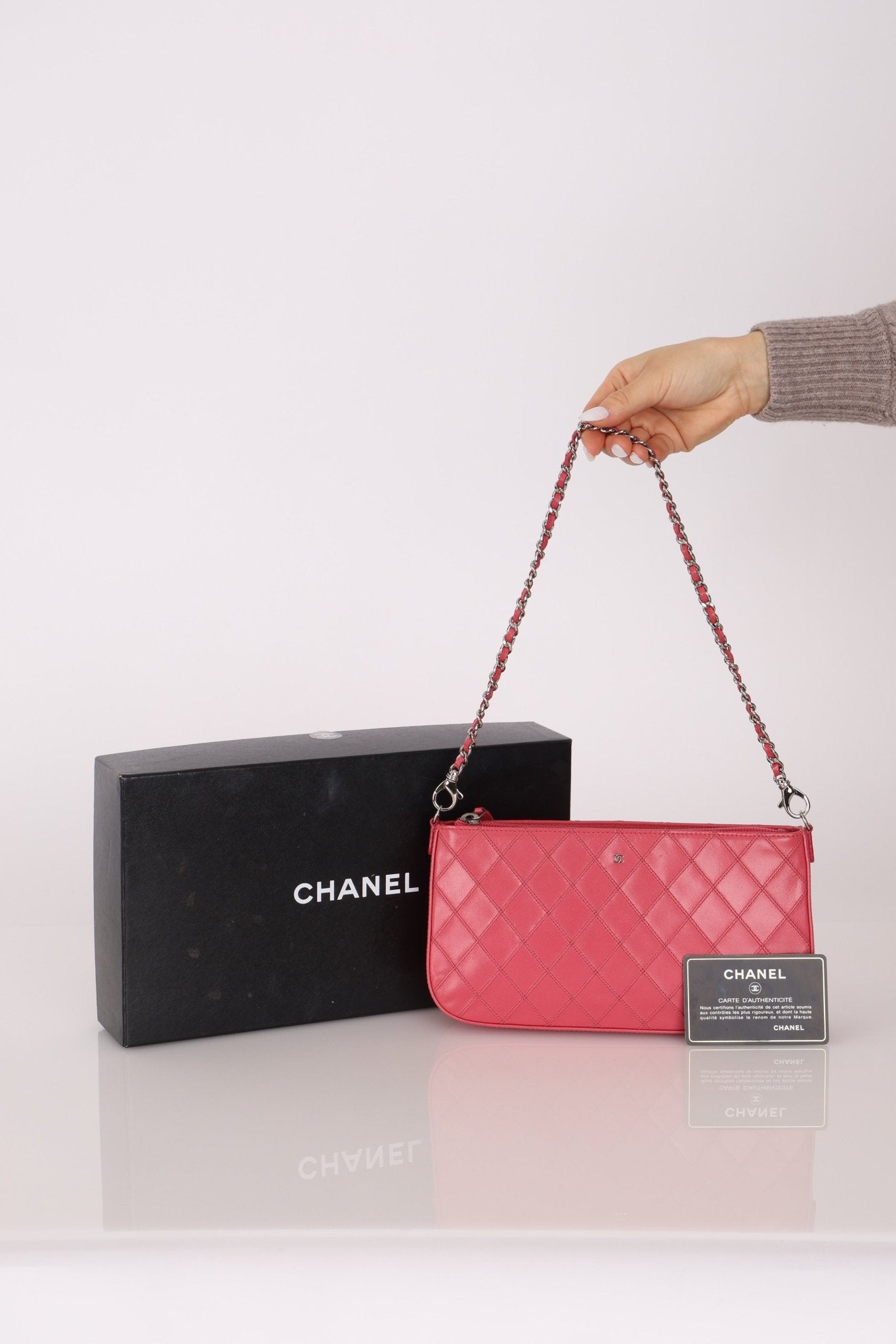 Chanel 2014 Lambskin Thin Stitch Pochette - FashioNica