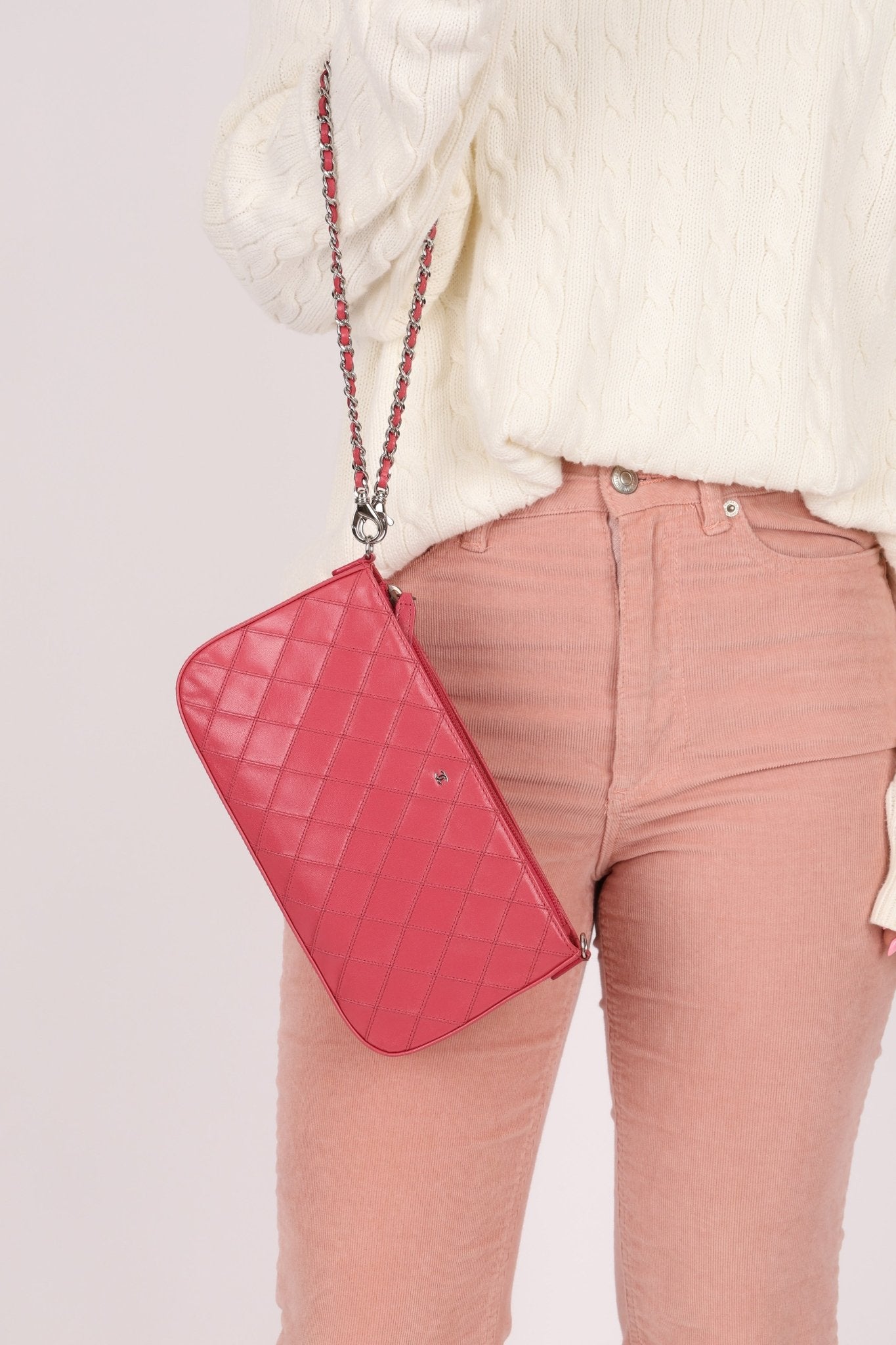 Chanel 2014 Lambskin Thin Stitch Pochette - FashioNica