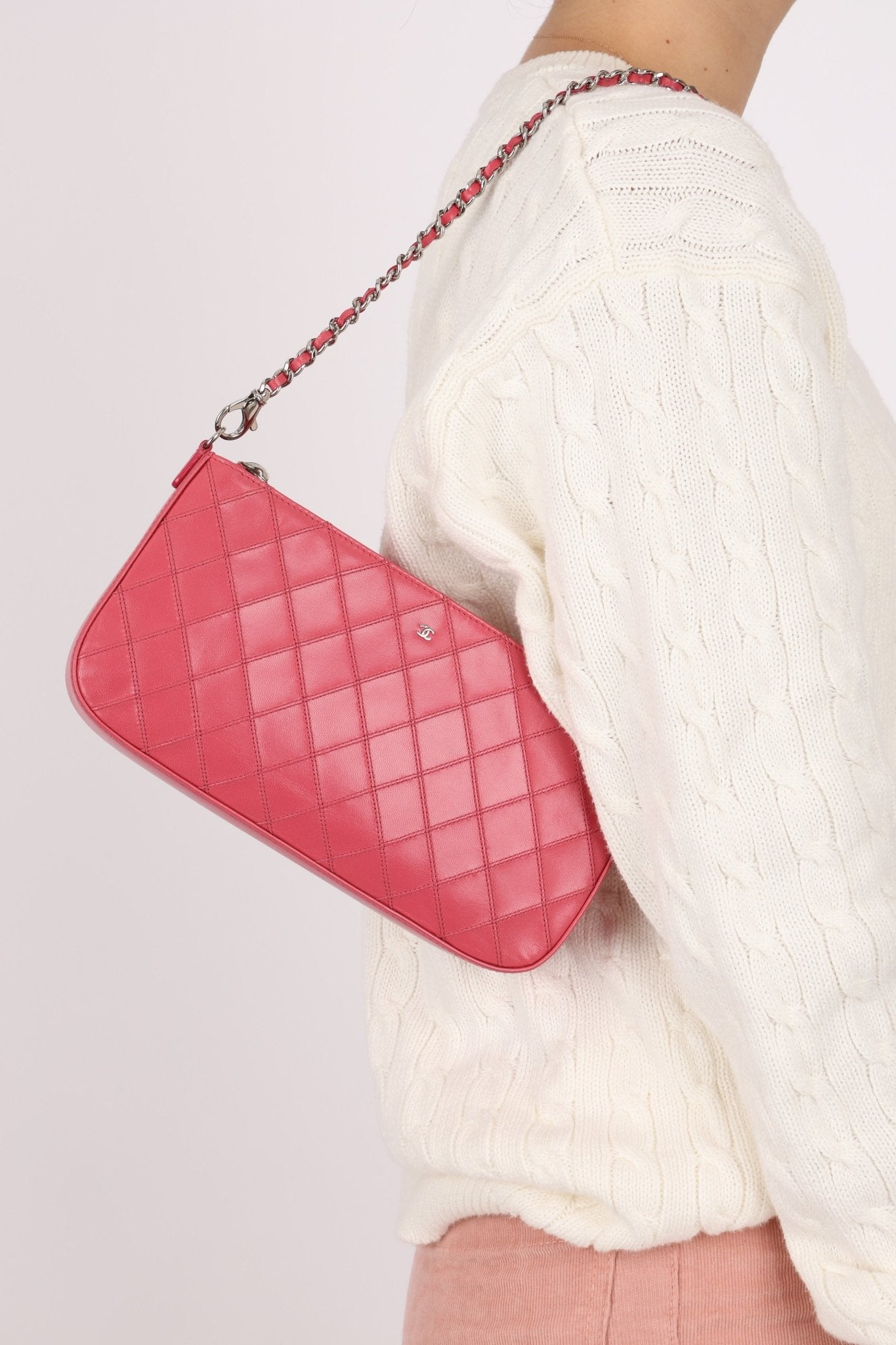 Chanel 2014 Lambskin Thin Stitch Pochette - FashioNica