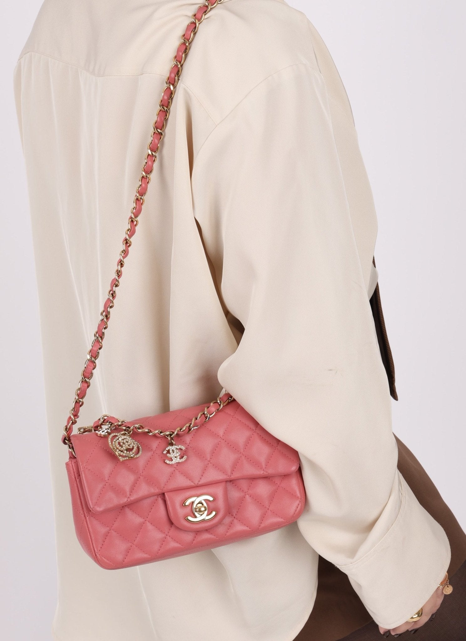Chanel 2014 Lambskin Valentine Charms Rectangular Flap Bag - FashioNica