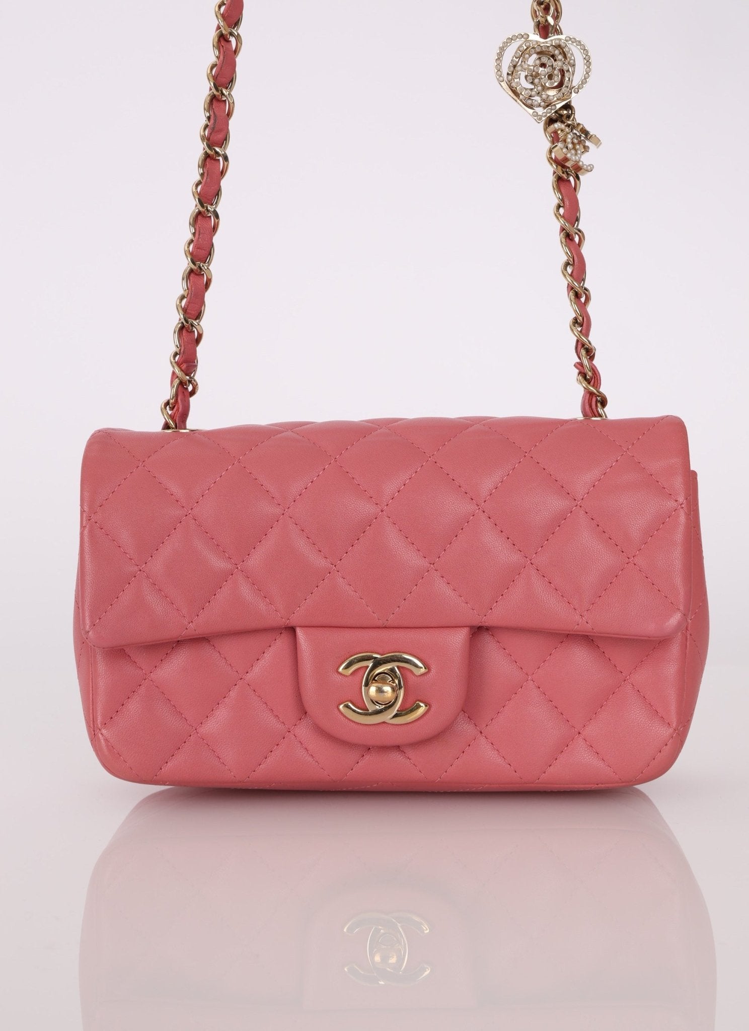 Chanel 2014 Lambskin Valentine Charms Rectangular Flap Bag - FashioNica