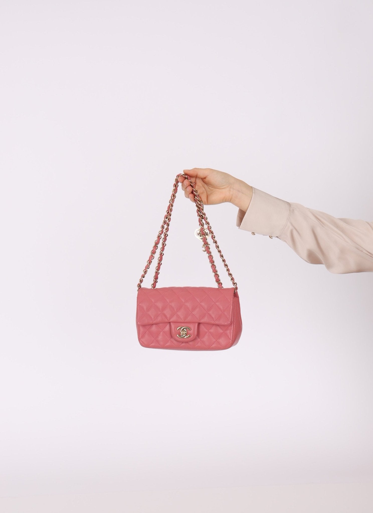 Chanel 2014 Lambskin Valentine Charms Rectangular Flap Bag - FashioNica