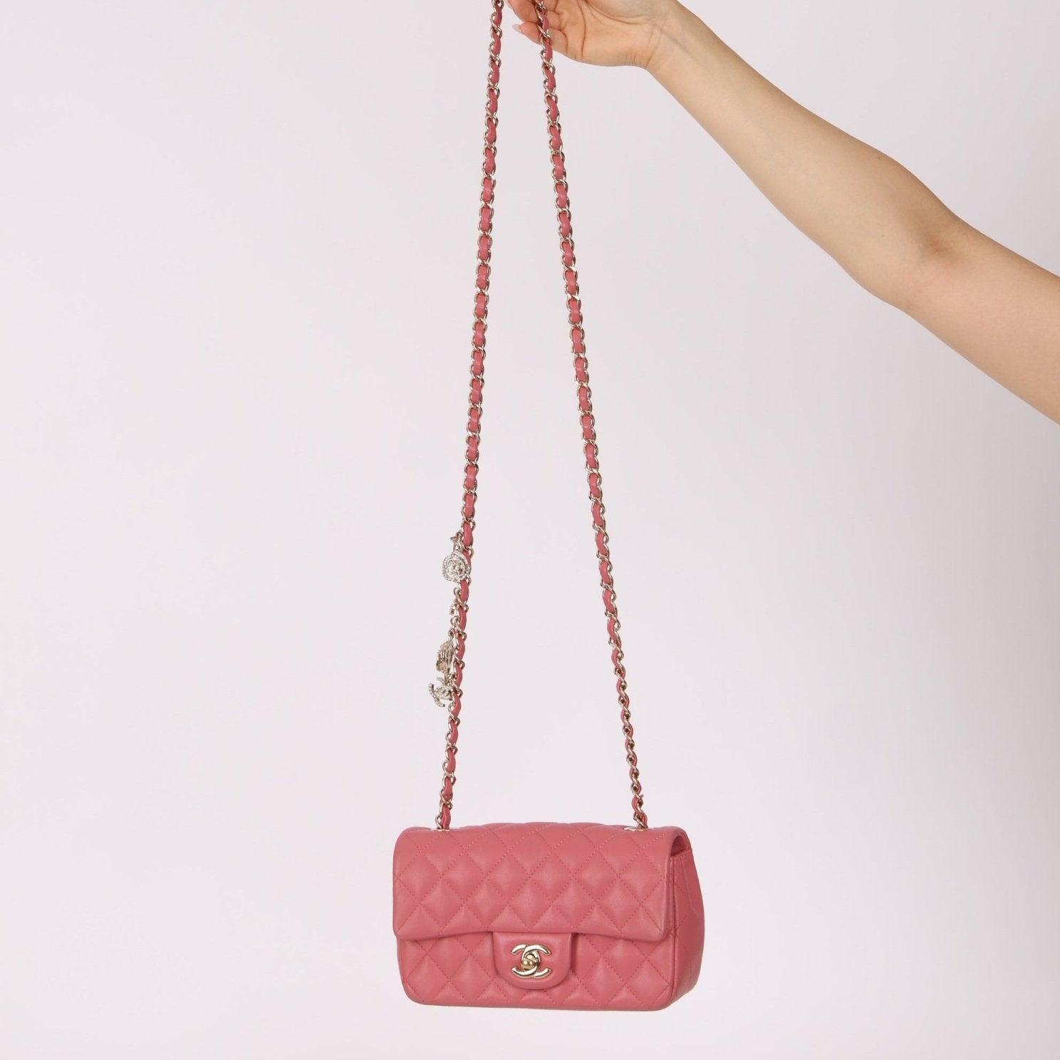 Chanel 2014 Lambskin Valentine Mini Rectangle Charm Flap Bag - FashioNica