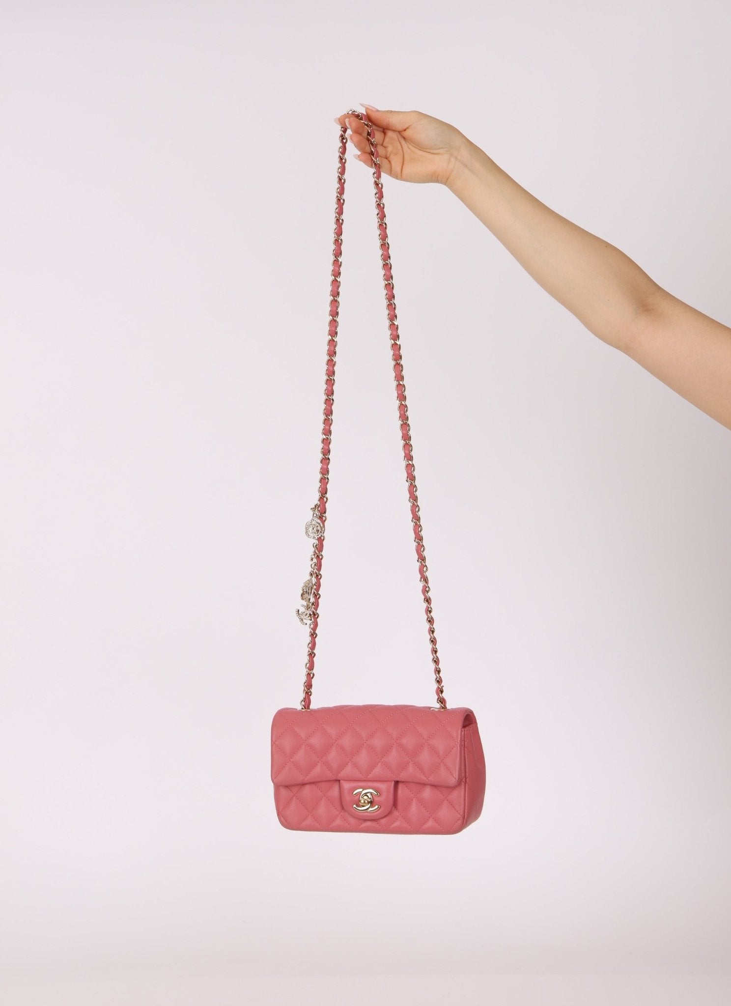 Chanel 2014 Lambskin Valentine Mini Rectangle Charm Flap Bag - FashioNica