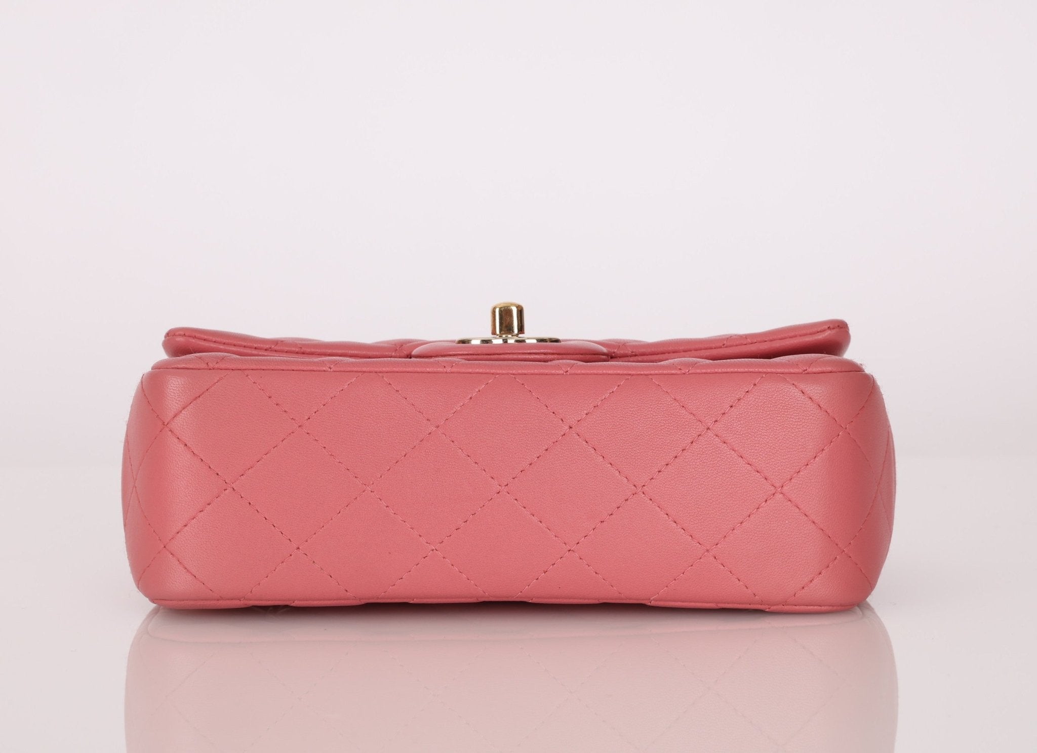 Chanel 2014 Lambskin Valentine Mini Rectangle Charm Flap Bag - FashioNica