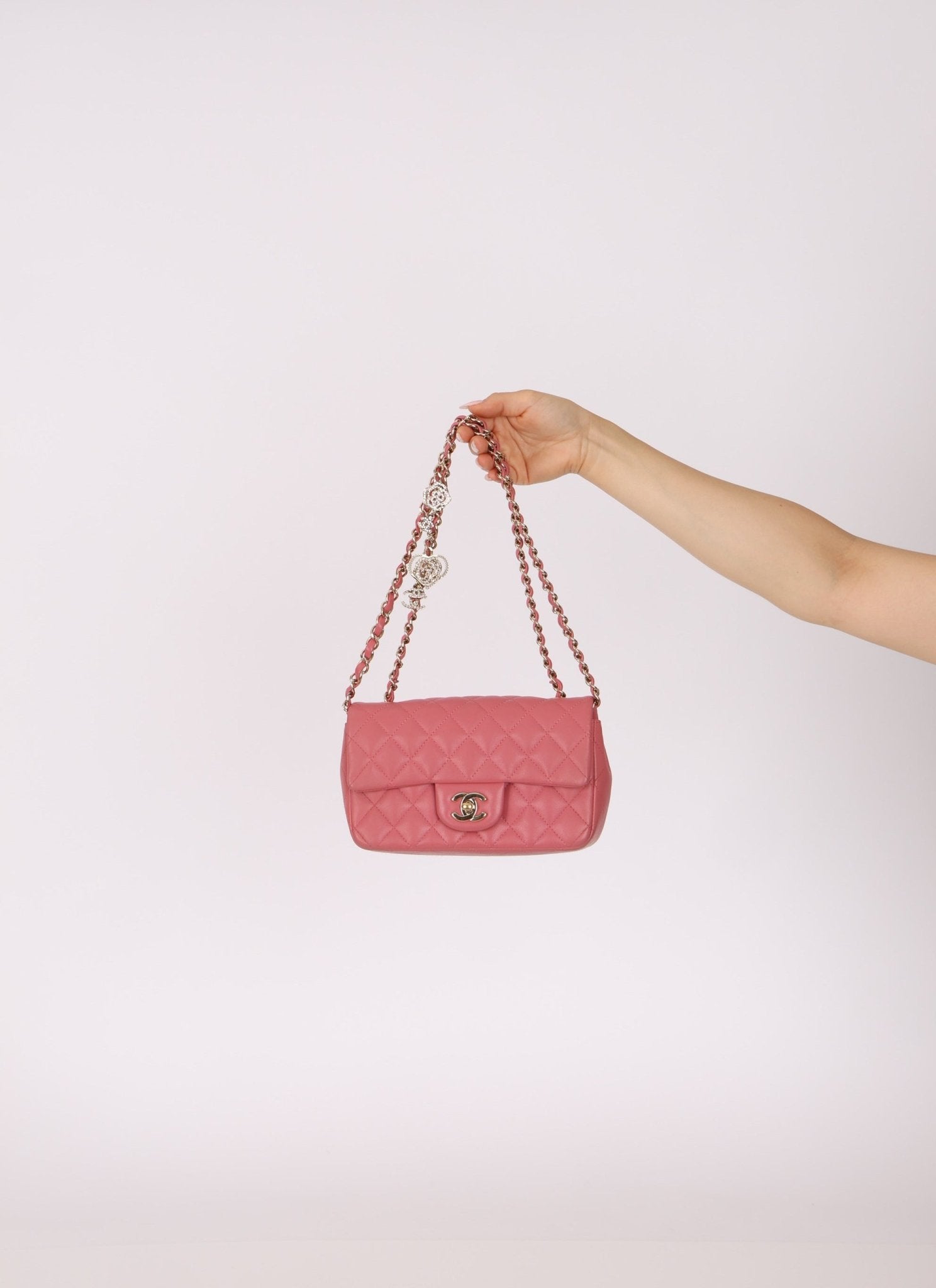 Chanel 2014 Lambskin Valentine Mini Rectangle Charm Flap Bag - FashioNica
