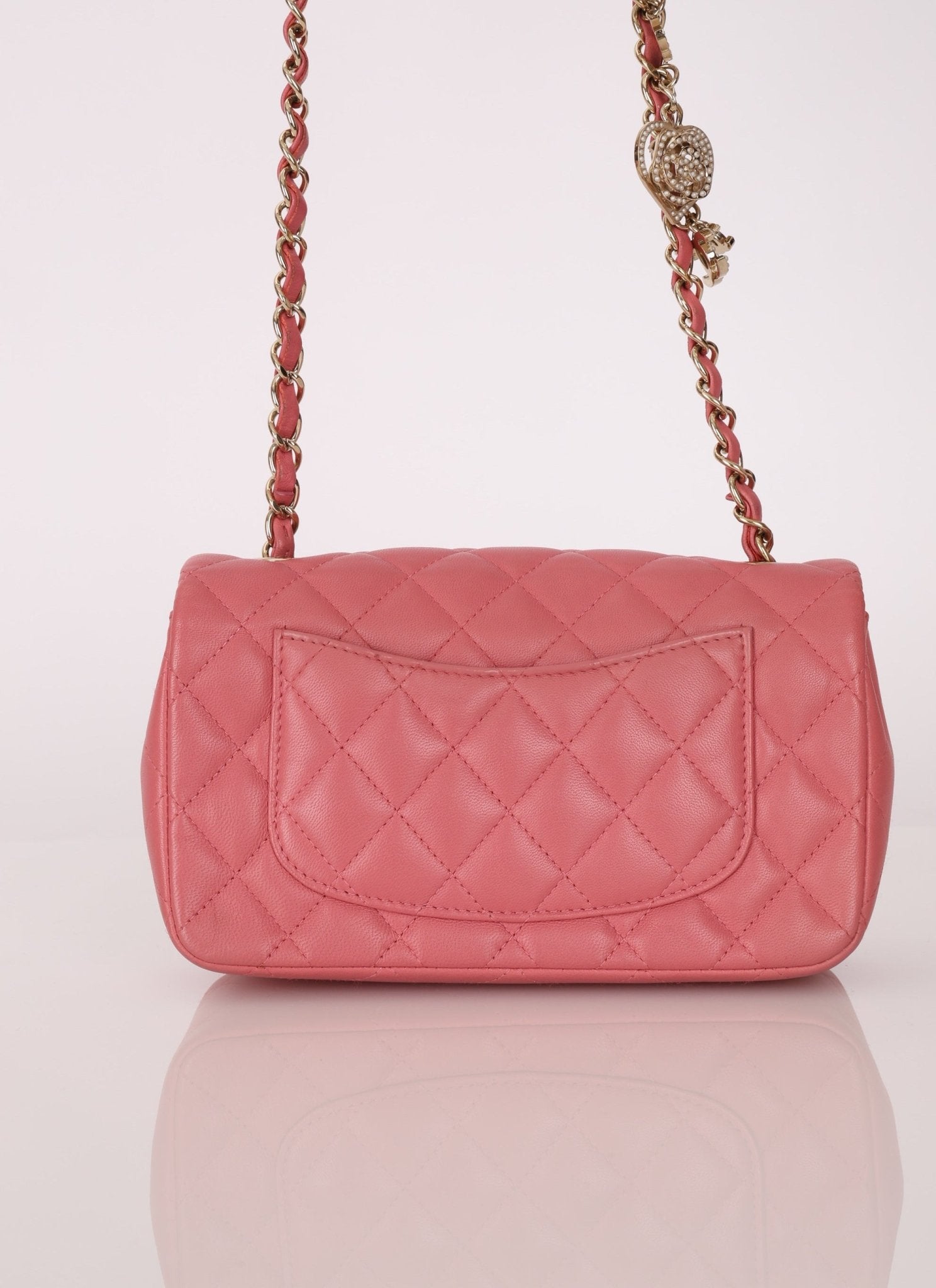 Chanel 2014 Lambskin Valentine Mini Rectangle Charm Flap Bag - FashioNica