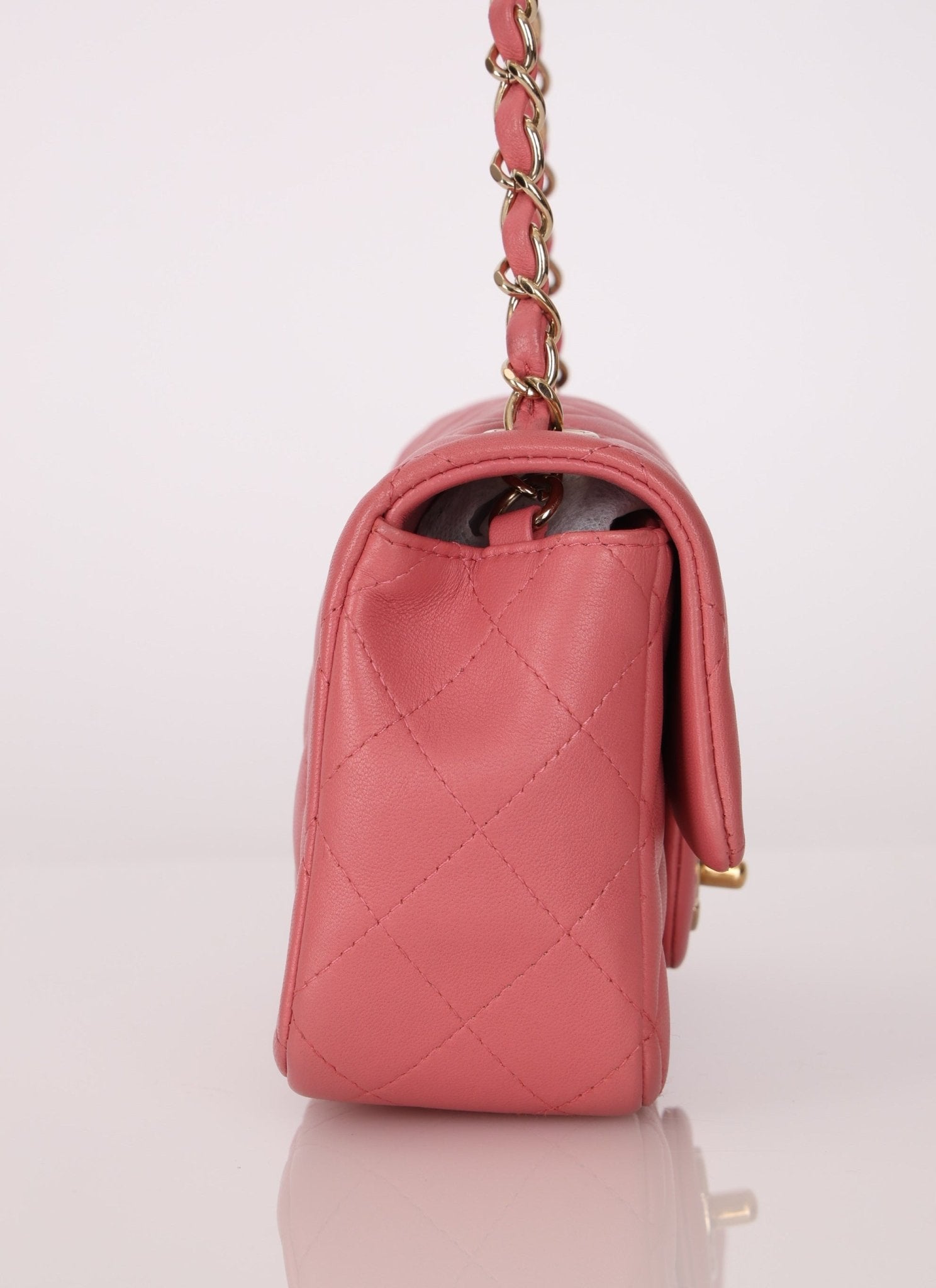 Chanel 2014 Lambskin Valentine Mini Rectangle Charm Flap Bag - FashioNica