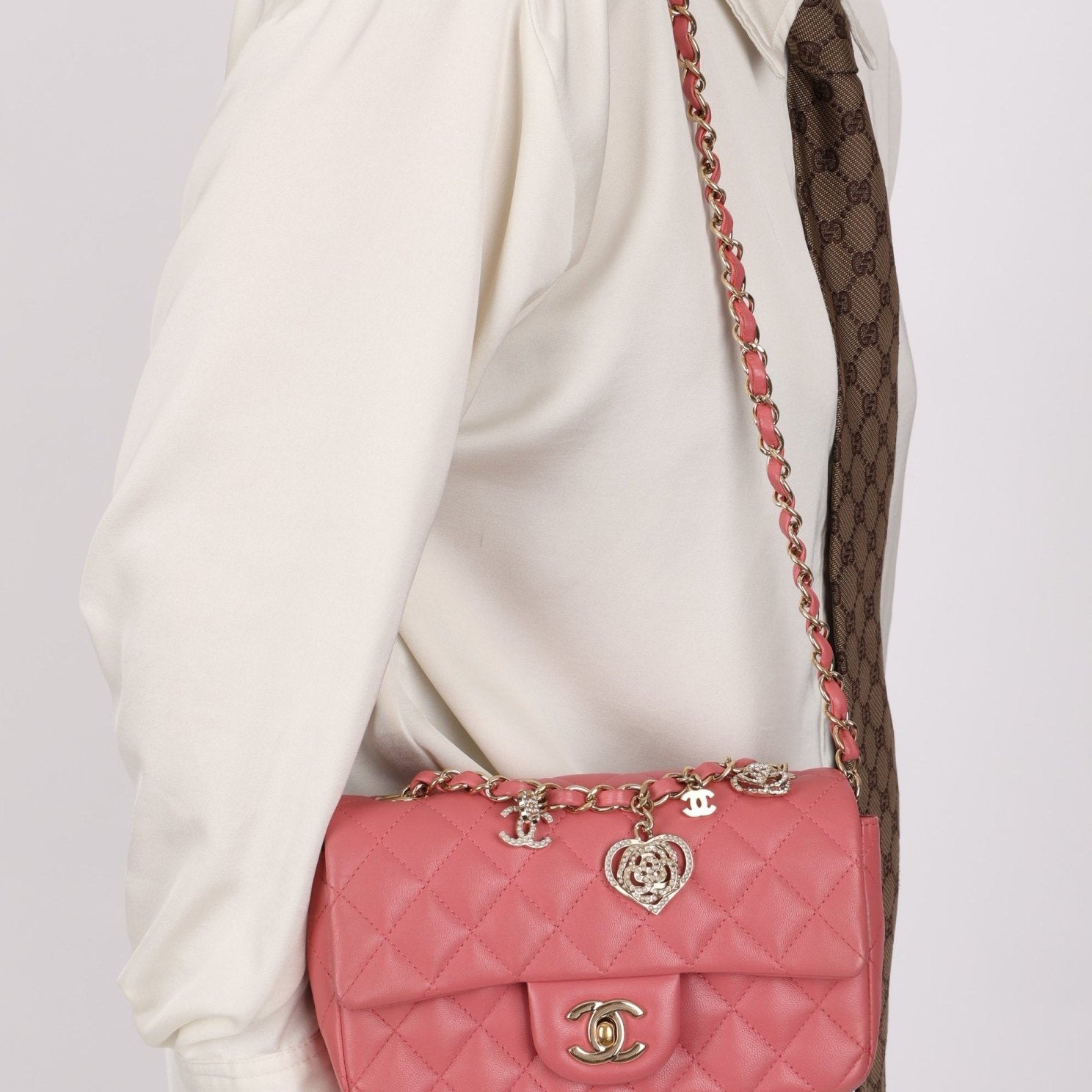Chanel 2014 Lambskin Valentine Mini Rectangle Charm Flap Bag - FashioNica