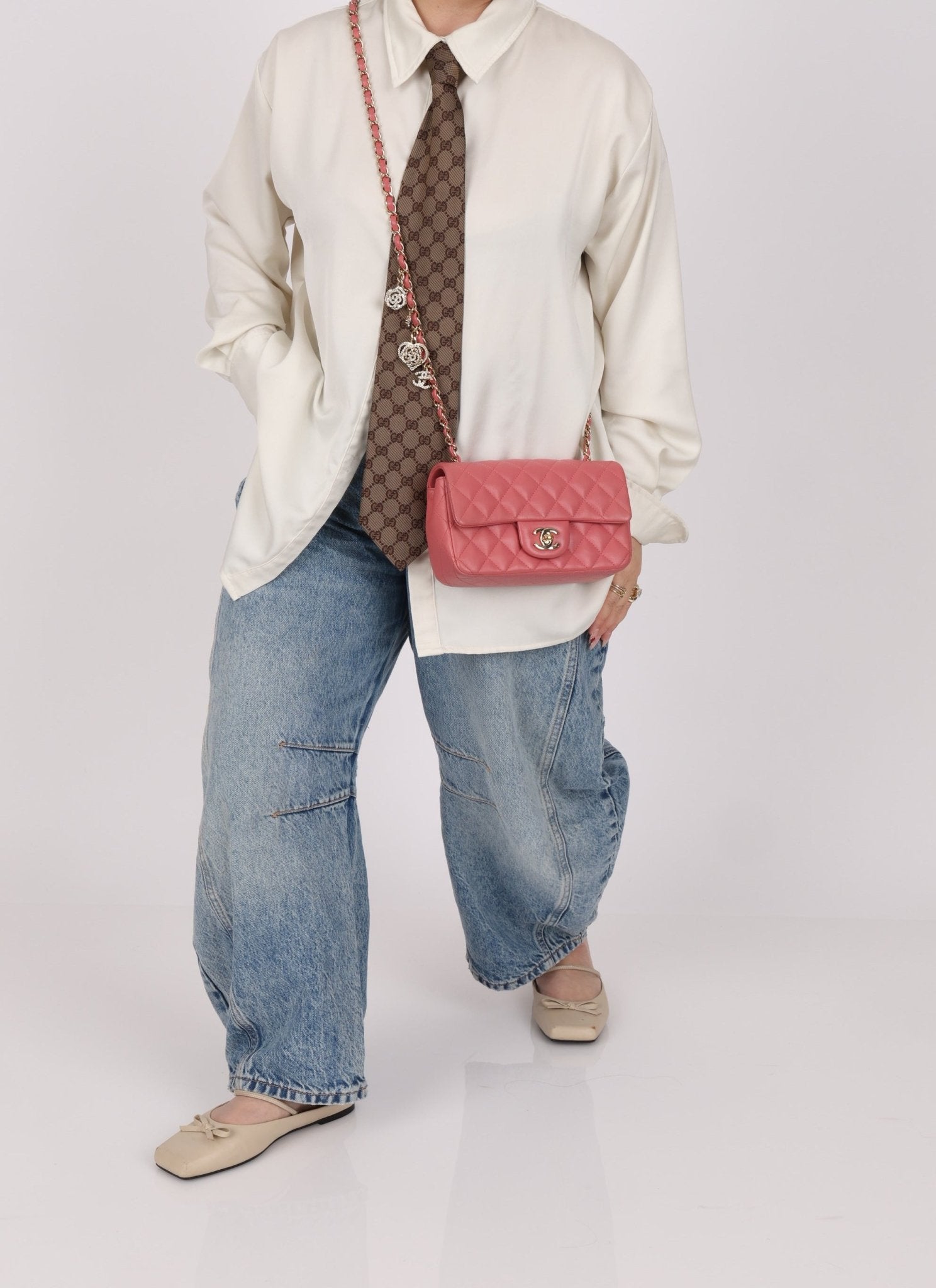 Chanel 2014 Lambskin Valentine Mini Rectangle Charm Flap Bag - FashioNica