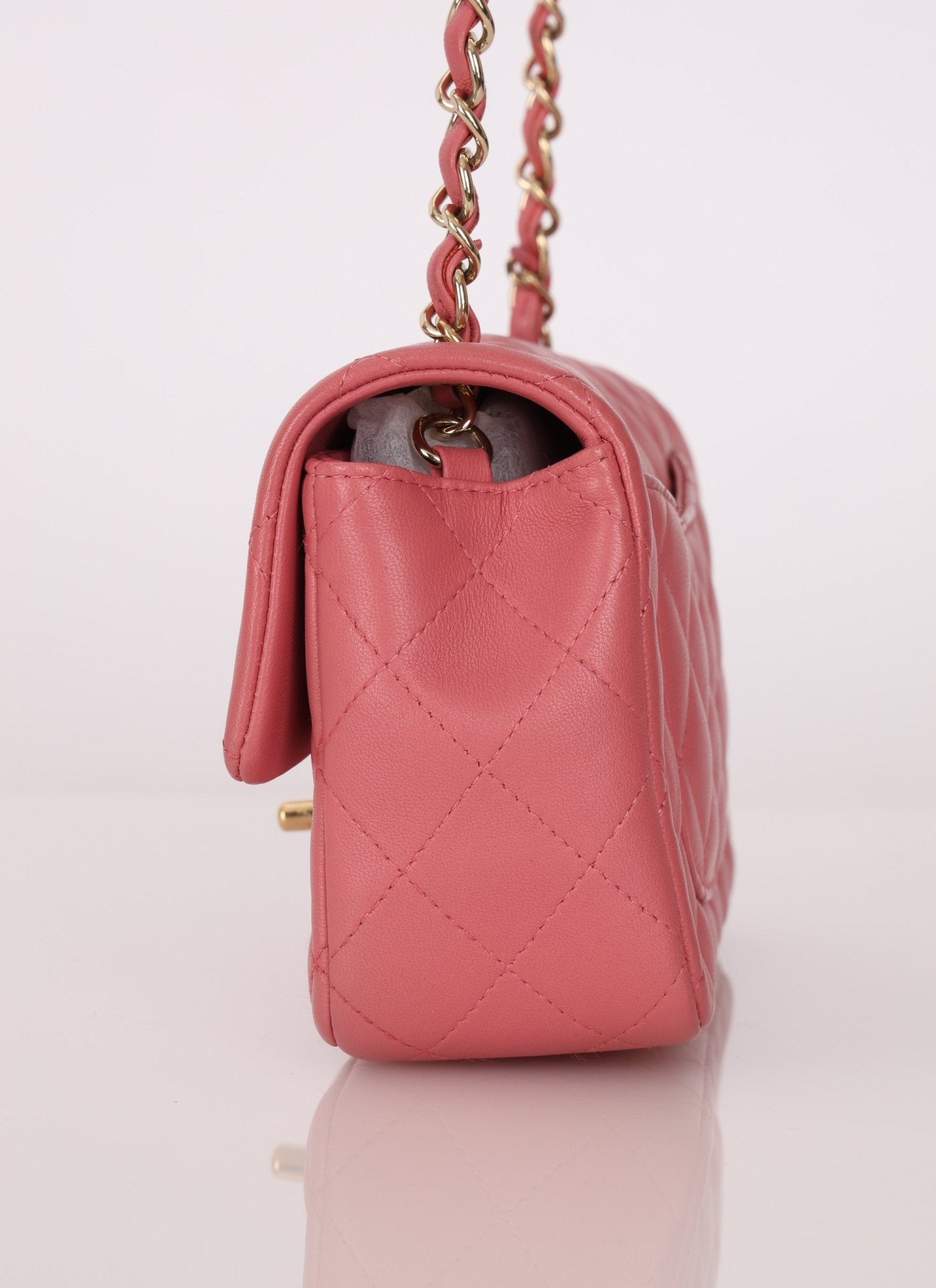 Chanel 2014 Lambskin Valentine Mini Rectangle Charm Flap Bag - FashioNica