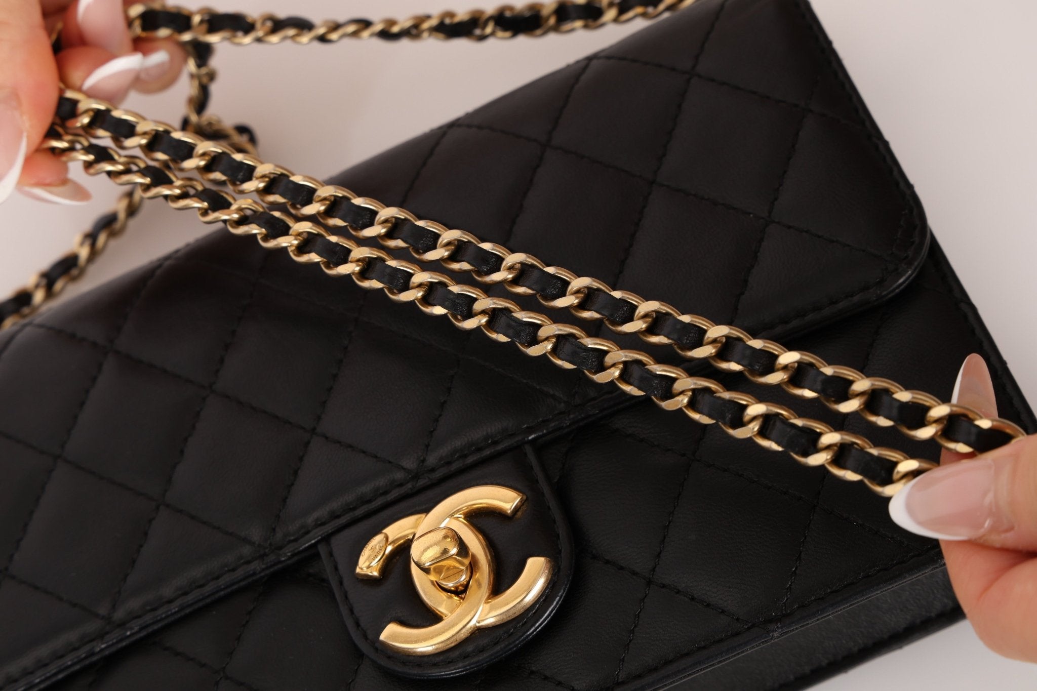 Chanel 2014 Quilted Lambskin Medium Turnlock Flap - FashioNica