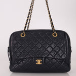 Chanel 2014 Quilted Lambskin Navy Classic Flap Chain Tote - FashioNica