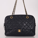 Chanel 2014 Quilted Lambskin Navy Classic Flap Chain Tote - FashioNica