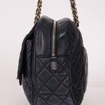 Chanel 2014 Quilted Lambskin Navy Classic Flap Chain Tote - FashioNica