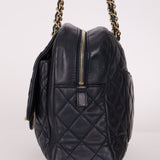 Chanel 2014 Quilted Lambskin Navy Classic Flap Chain Tote - FashioNica