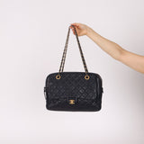 Chanel 2014 Quilted Lambskin Navy Classic Flap Chain Tote - FashioNica