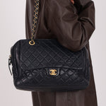 Chanel 2014 Quilted Lambskin Navy Classic Flap Chain Tote - FashioNica