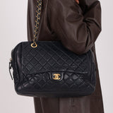 Chanel 2014 Quilted Lambskin Navy Classic Flap Chain Tote - FashioNica