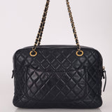 Chanel 2014 Quilted Lambskin Navy Classic Flap Chain Tote - FashioNica