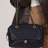 Chanel 2014 Quilted Lambskin Navy Classic Flap Chain Tote - FashioNica