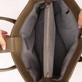 Chanel 2014 Taupe Calfskin Cerf Executive Medium Tote - FashioNica