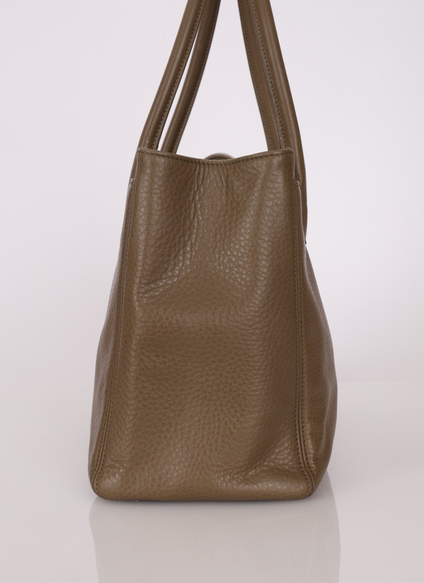 Chanel 2014 Taupe Calfskin Cerf Executive Medium Tote - FashioNica