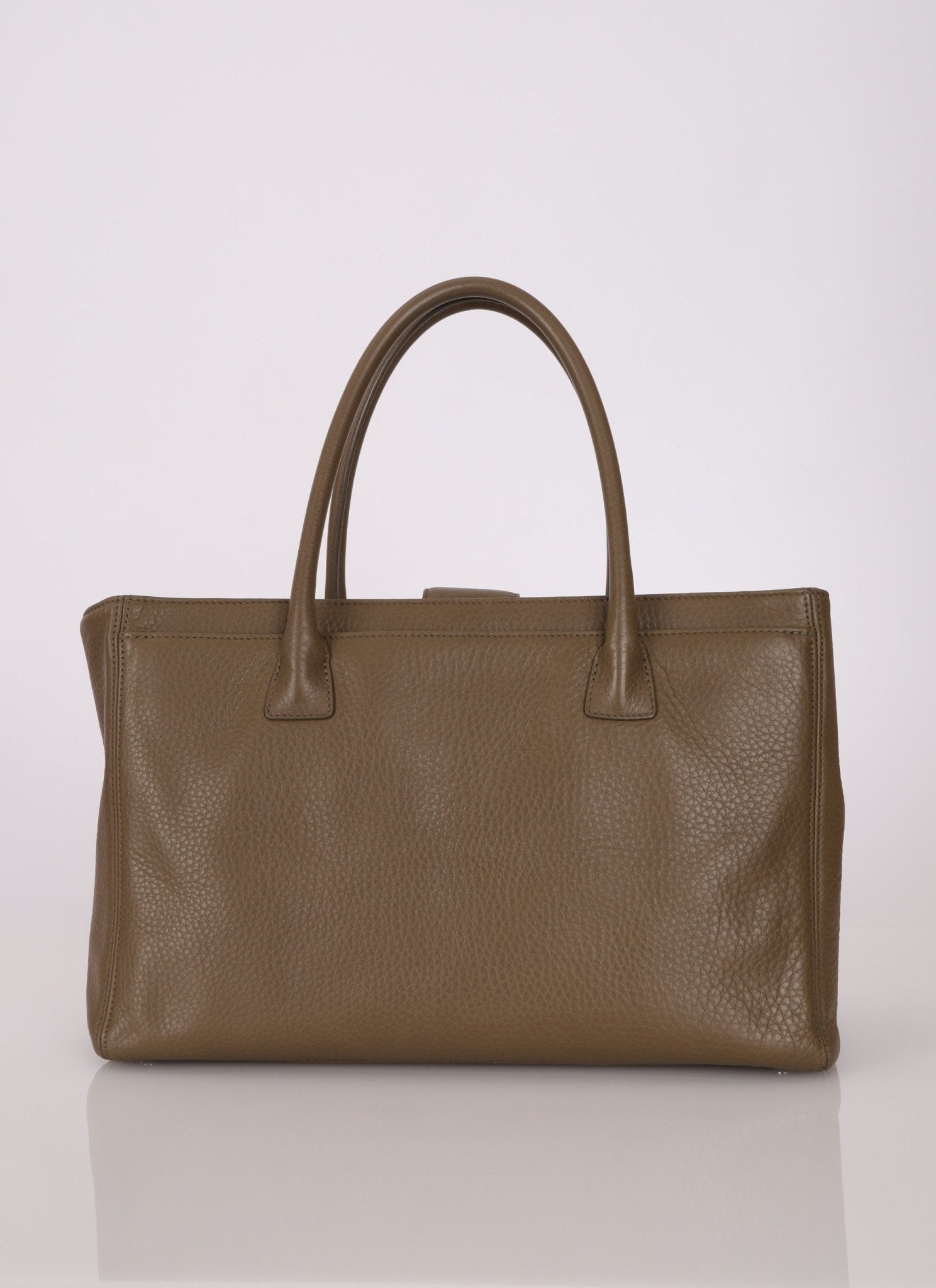 Chanel 2014 Taupe Calfskin Cerf Executive Medium Tote - FashioNica