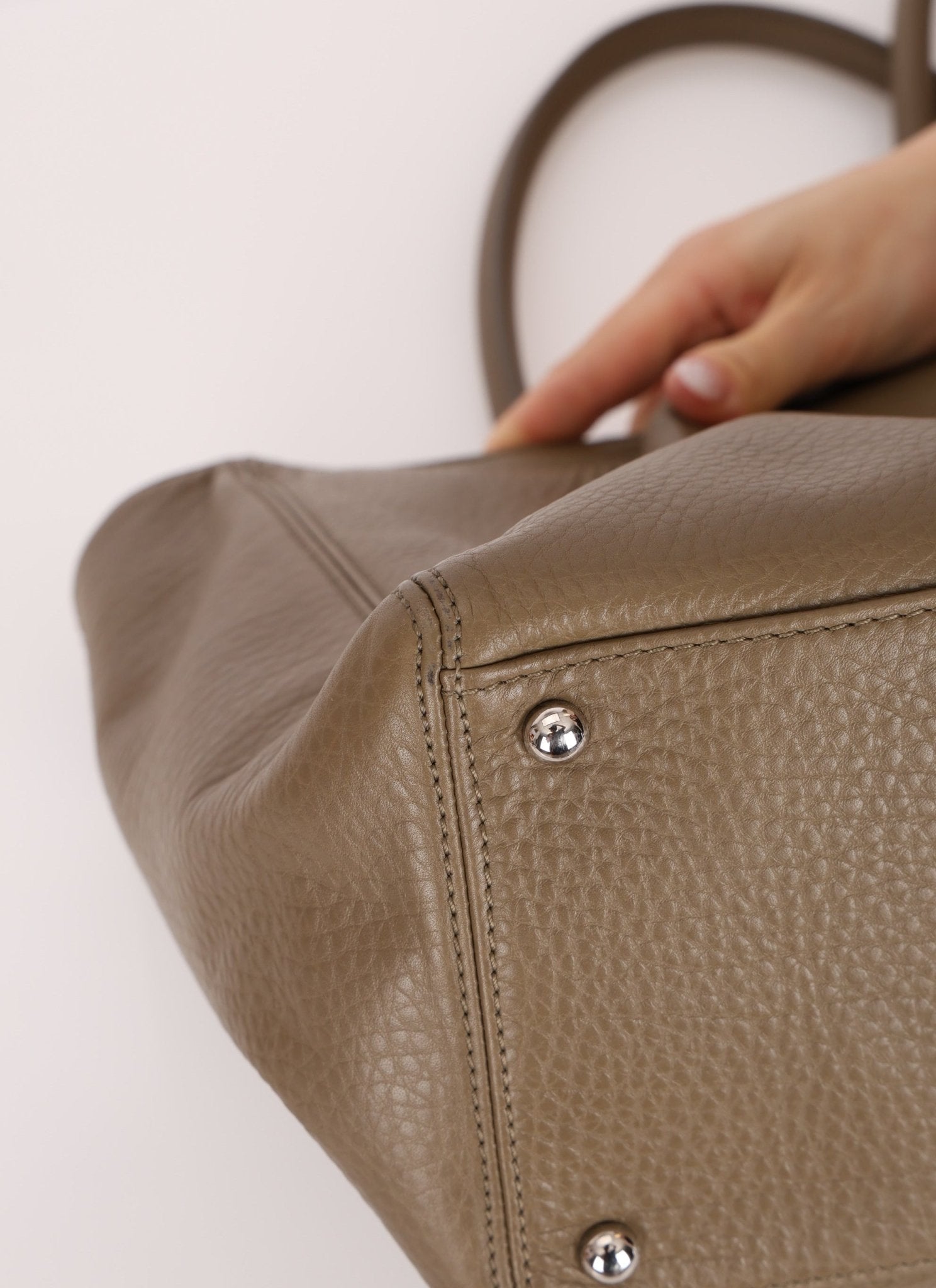 Chanel 2014 Taupe Calfskin Cerf Executive Medium Tote - FashioNica