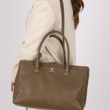 Chanel 2014 Taupe Calfskin Cerf Executive Medium Tote - FashioNica