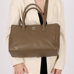 Chanel 2014 Taupe Calfskin Cerf Executive Medium Tote - FashioNica