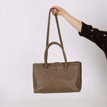 Chanel 2014 Taupe Calfskin Cerf Executive Medium Tote - FashioNica