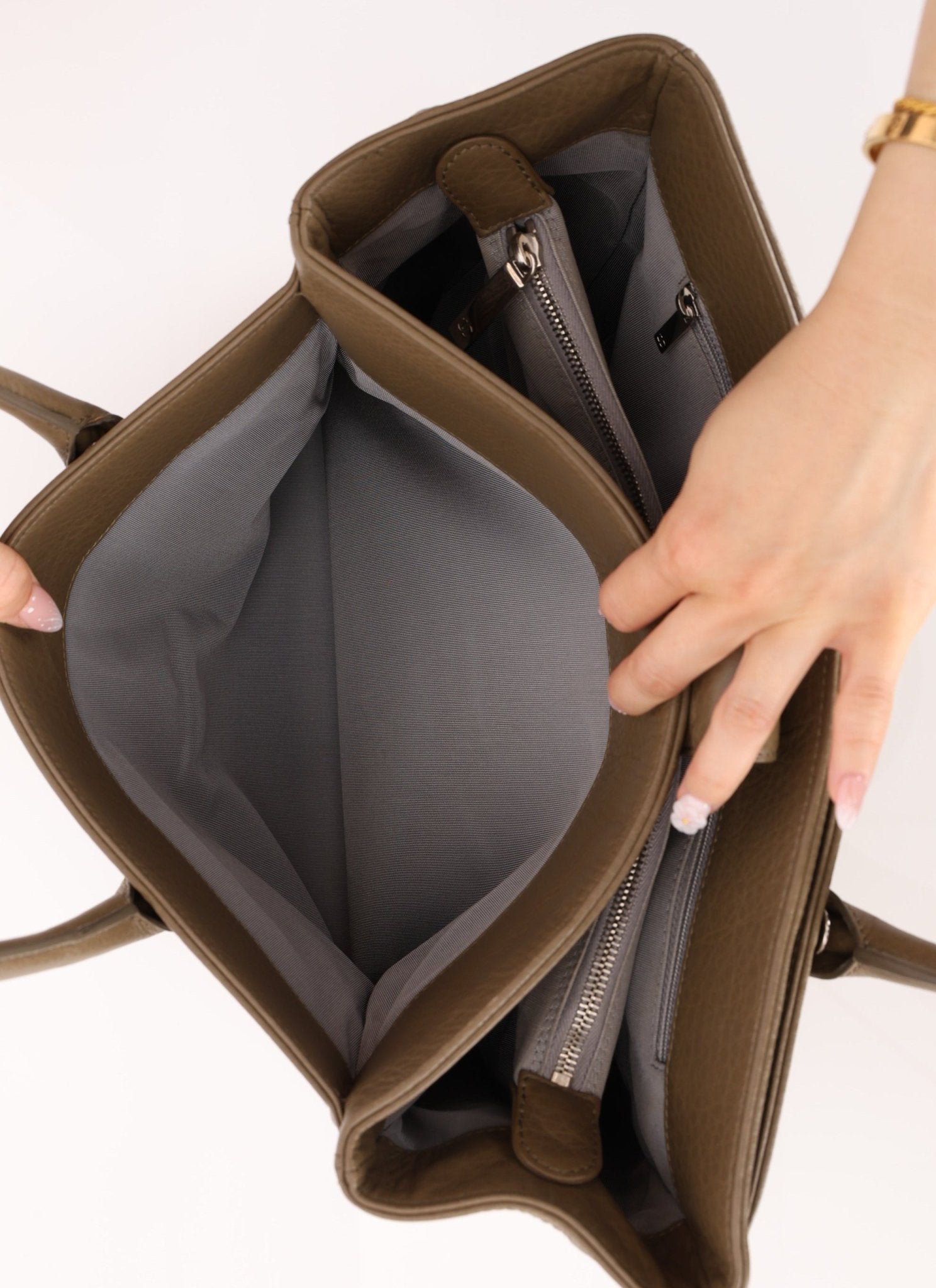 Chanel 2014 Taupe Calfskin Cerf Executive Medium Tote - FashioNica