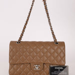 Chanel 2014 Taupe Caviar Medium Classic Double Flap SHW - FashioNica