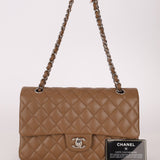 Chanel 2014 Taupe Caviar Medium Classic Double Flap SHW - FashioNica