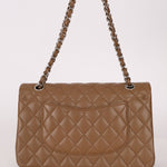 Chanel 2014 Taupe Caviar Medium Classic Double Flap SHW - FashioNica