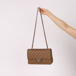 Chanel 2014 Taupe Caviar Medium Classic Double Flap SHW - FashioNica