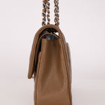 Chanel 2014 Taupe Caviar Medium Classic Double Flap SHW - FashioNica