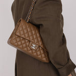 Chanel 2014 Taupe Caviar Medium Classic Double Flap SHW - FashioNica