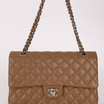 Chanel 2014 Taupe Caviar Medium Classic Double Flap SHW - FashioNica