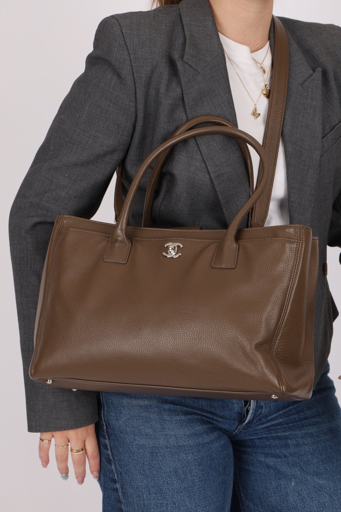 Chanel 2014 Taupe Medium Executive Tote w/ Strap - FashioNica