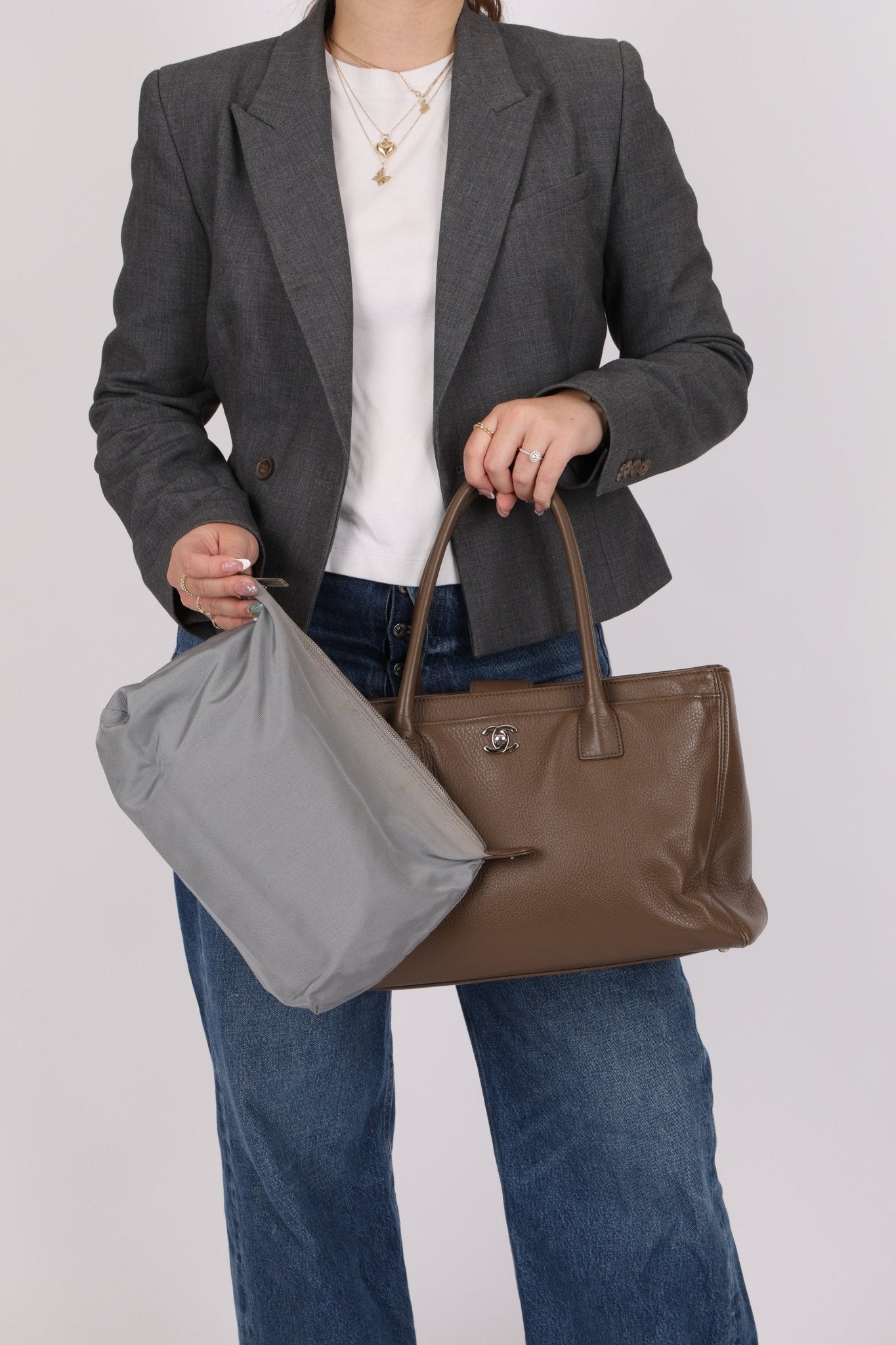 Chanel 2014 Taupe Medium Executive Tote w/ Strap - FashioNica