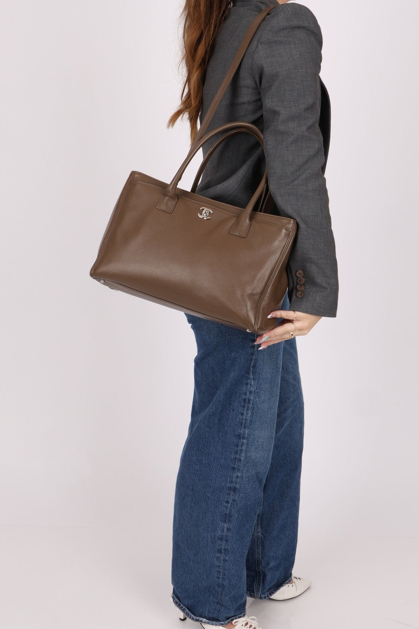 Chanel 2014 Taupe Medium Executive Tote w/ Strap - FashioNica